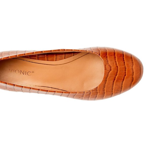 Vionic Croc-Embossed Leather Ballet Flat Women 7 M - Picture 4 of 9